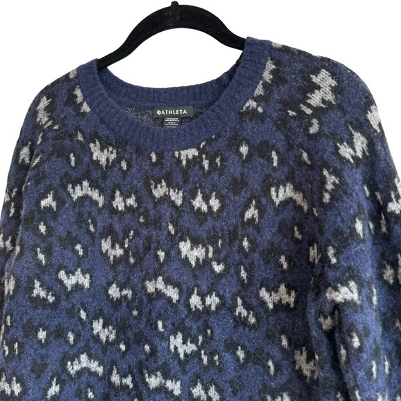 Athleta Merino Wool Hawthorn Textured Crew Sweater, Sahara Navy, Size S - Picture 5 of 8